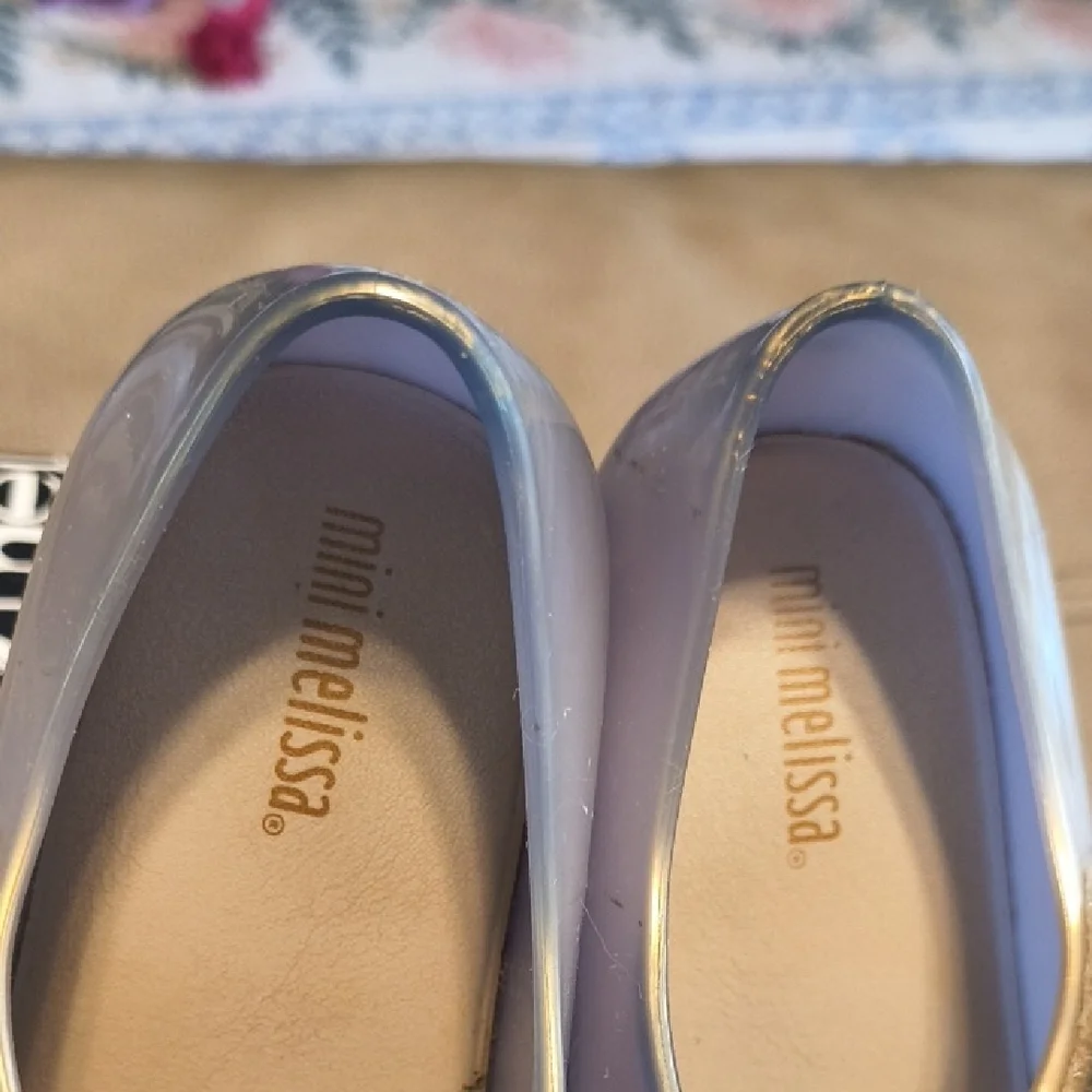 Mini Melissa Kids' Silver Floral Dress Shoes